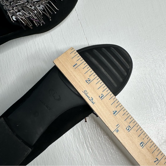Sesto Meucci Womens Shoes Black Kamile Embellished Suede Loafers Size 8.5 Flats - Picture 8 of 8